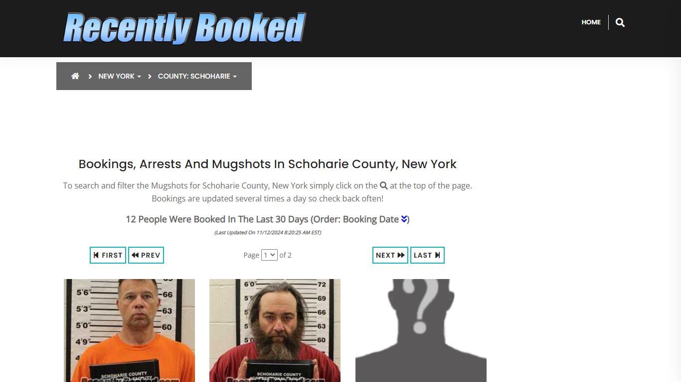 Bookings, Arrests and Mugshots in Schoharie County, New York