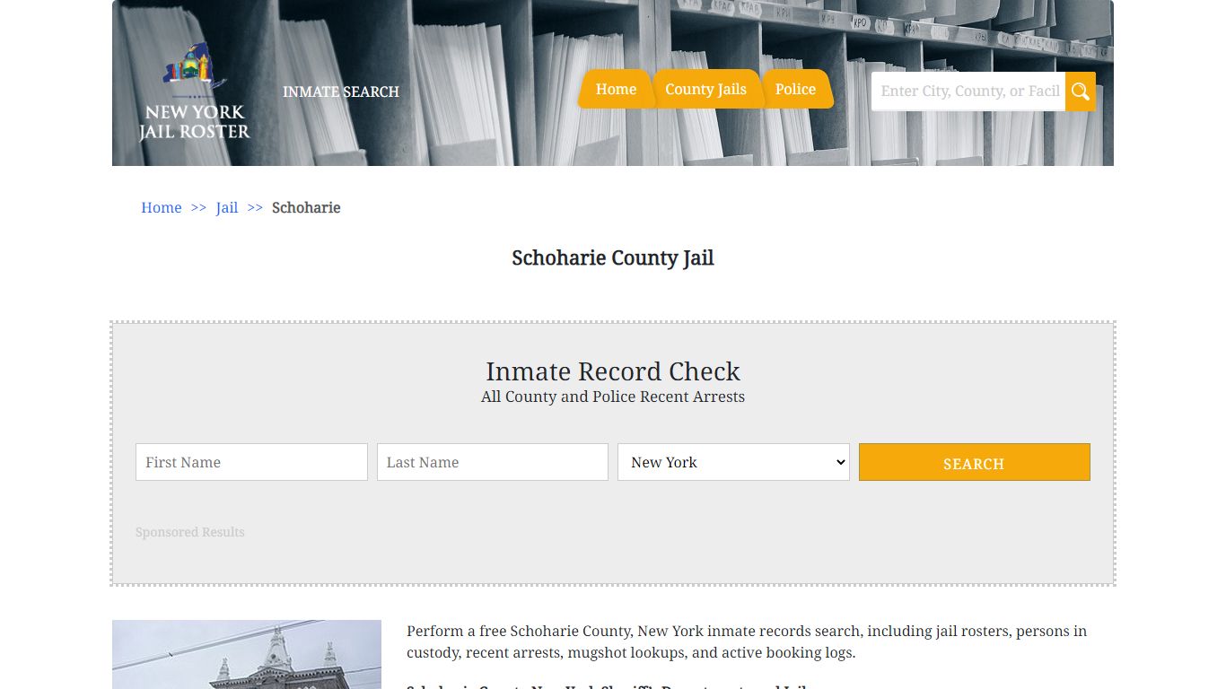 Schoharie County Jail - Jail Roster Search